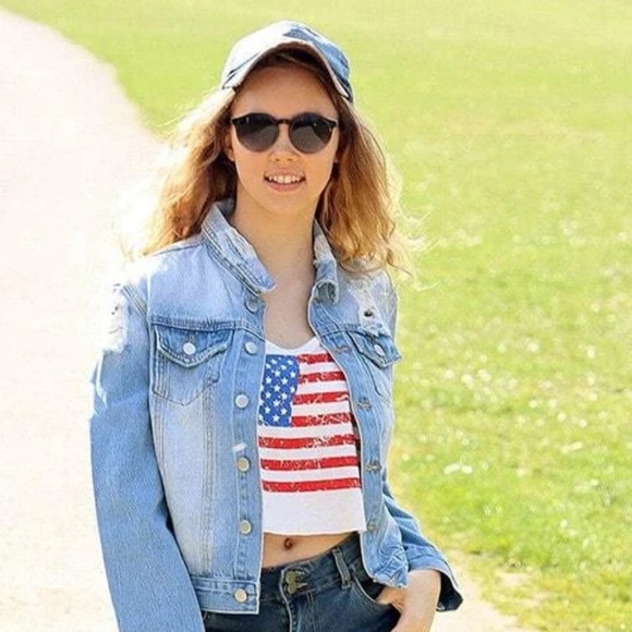 America White Cropped Tank Top 🇺🇸 - Picture 7 of 9